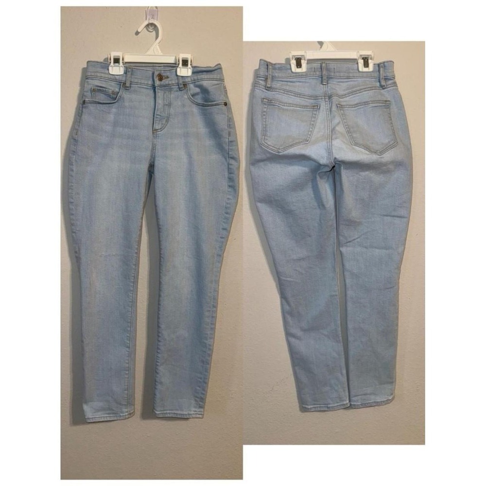 LOFT Light Wash Skinny Jeans Womens Pale Blue Mid Rise Stretch Denim
